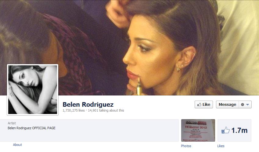 Belen e il mistero della pagina Facebook riapparsa