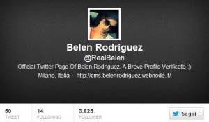 Profilo fake Twitter Belen Rodriguez