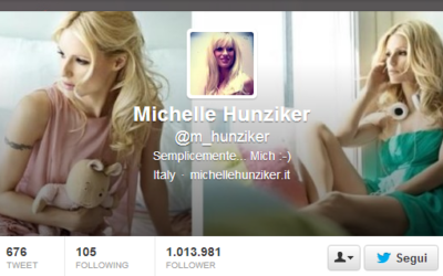 [#socialvip su Twitter] Michelle Hunziker prima donna in Italia da un milione di follower