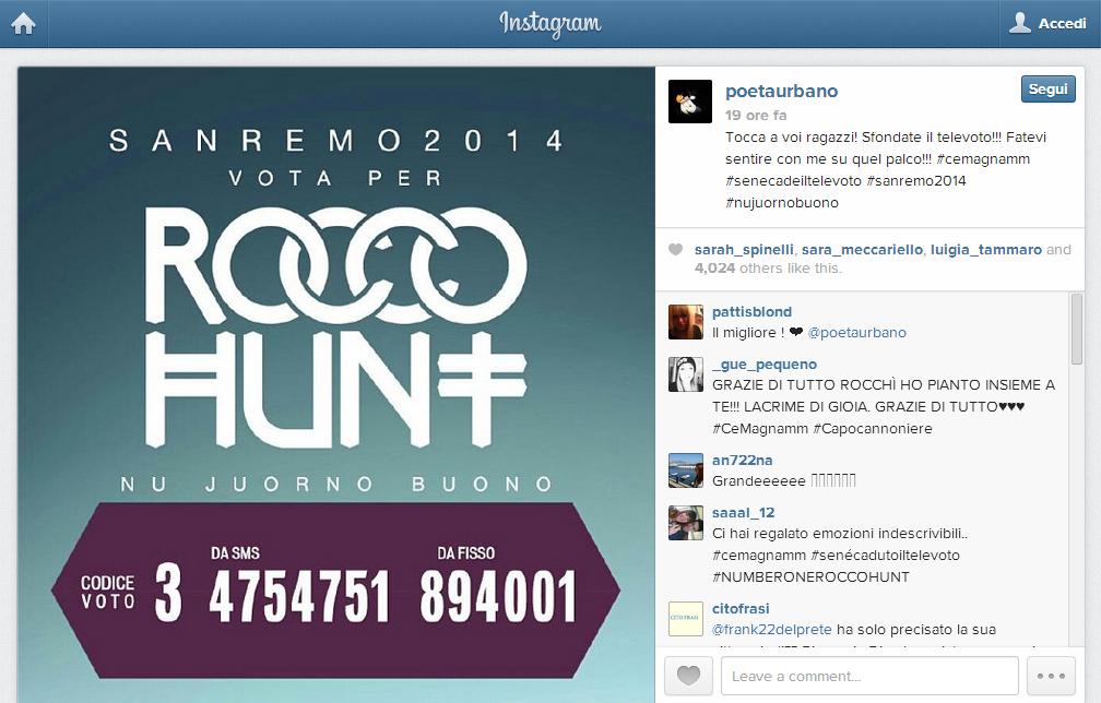 [#Sanremo2014] Tra le Nuove Proposte vince Rocco Hunt, il più seguito sui social network