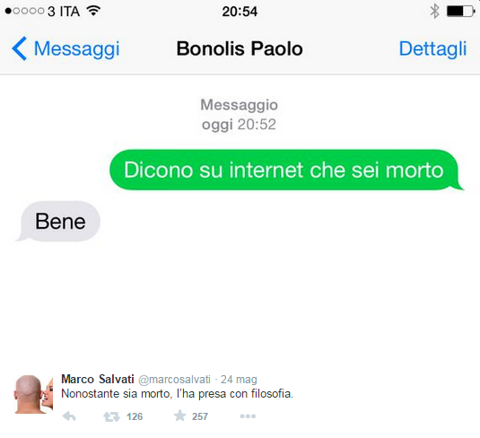 Paolo Bonolis. In rete dicono che sono morto. Peccato