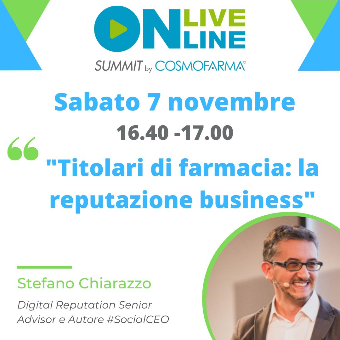 "Titolari di farmacia: la reputazione è business": evento di Cosmofarma