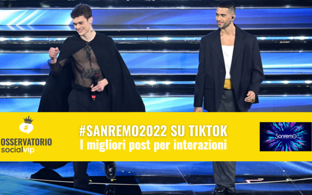 #Sanremo2022 su TikTok. I migliori creator e brand per interazioni