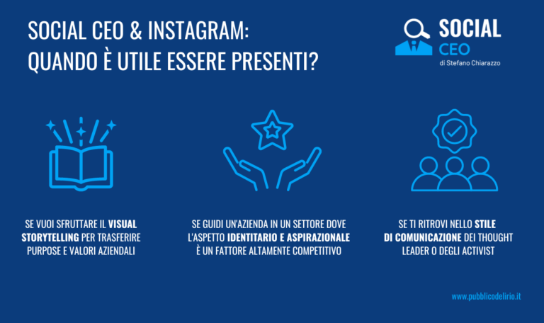 Social CEO su Instagram: quando è utile essere presenti?